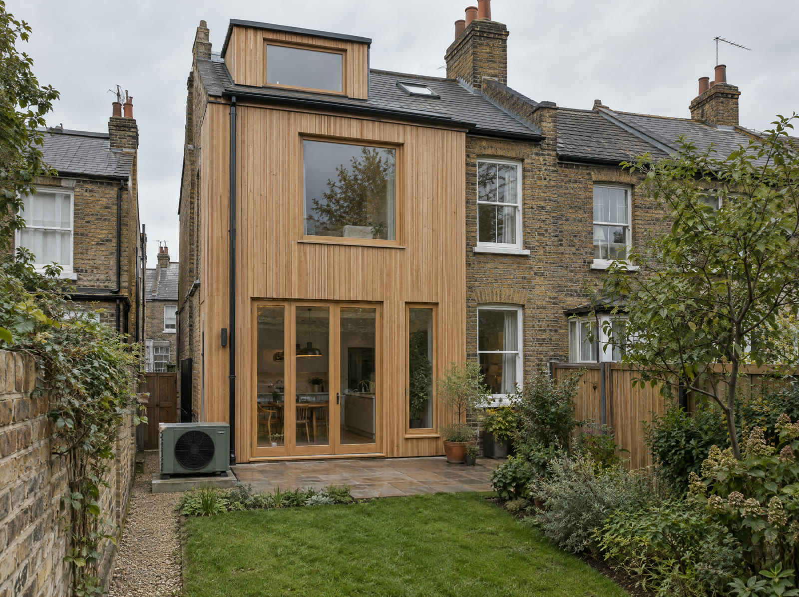 Victorian terrace mid-retrofit with a larch-clad rear