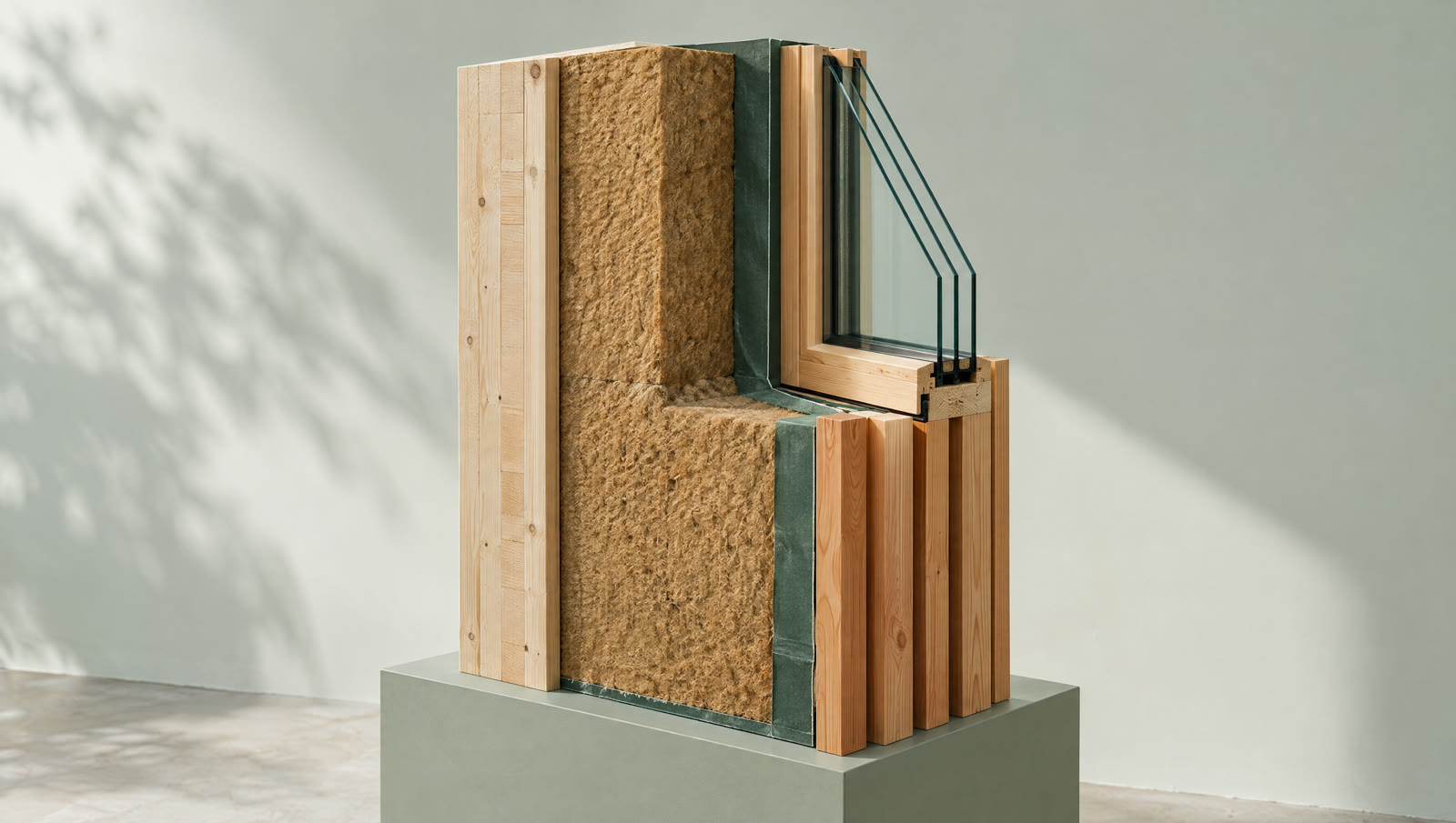 Cutaway sample of a Passive House wall